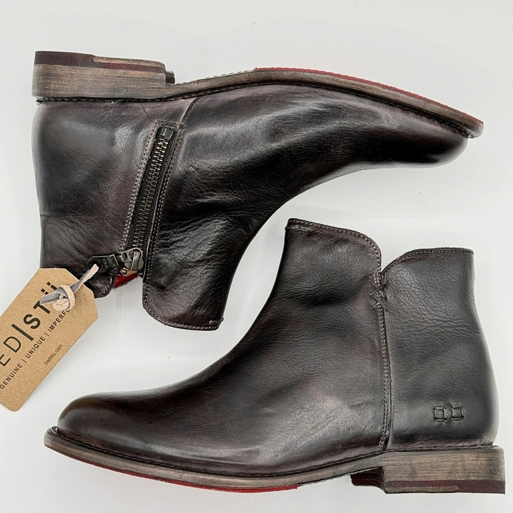 Bed Stu Yurisa Ankle Boots 'Rustic Black' / Size 7 Womens / Side Zip, New In Box